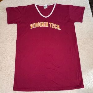 Virginia Tech V-Neck Pajamas - Maroon with Yellow Logo Size L/XL